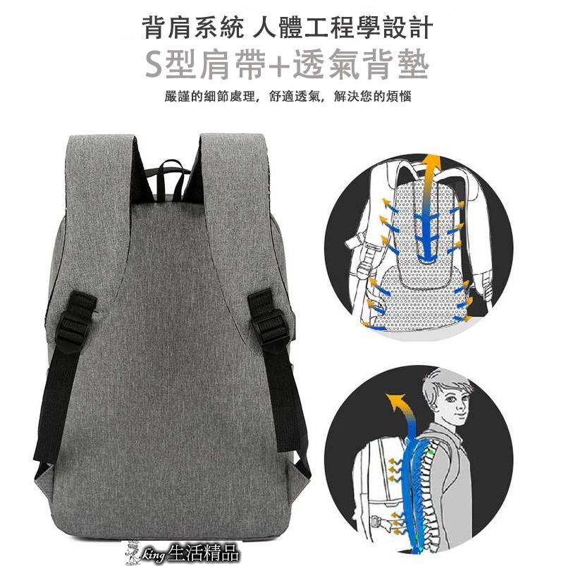 台灣現貨 贈零錢包和小包 線 減壓零負重【耳機孔+USB充電】後背包 男 筆電背包 背包 書包  電腦包包 商務背包-細節圖5