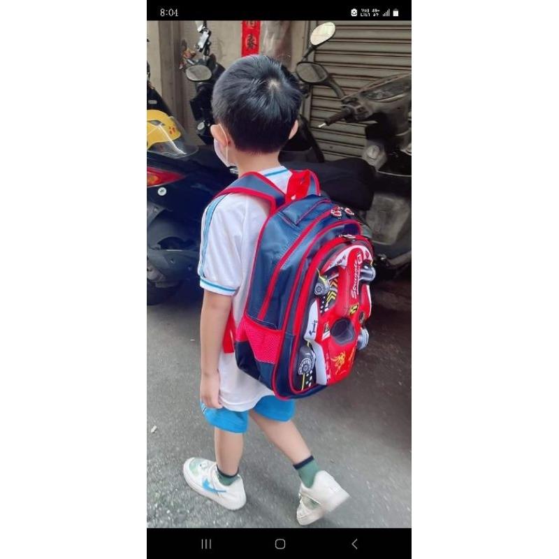 台灣現貨   a4放得下 兒童雙肩3D汽車賽車 車車 背包 雙肩包 書包 a 立體減壓 書包 背包 包-細節圖9