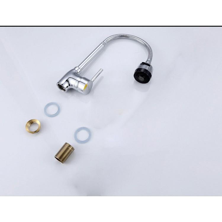 台灣賣家附60cm進水管2條 廚房水龍頭 冷熱水全銅萬向旋轉廚房水槽洗菜盆水龍頭冷熱 送進水管 水龍頭 全铜款-細節圖6