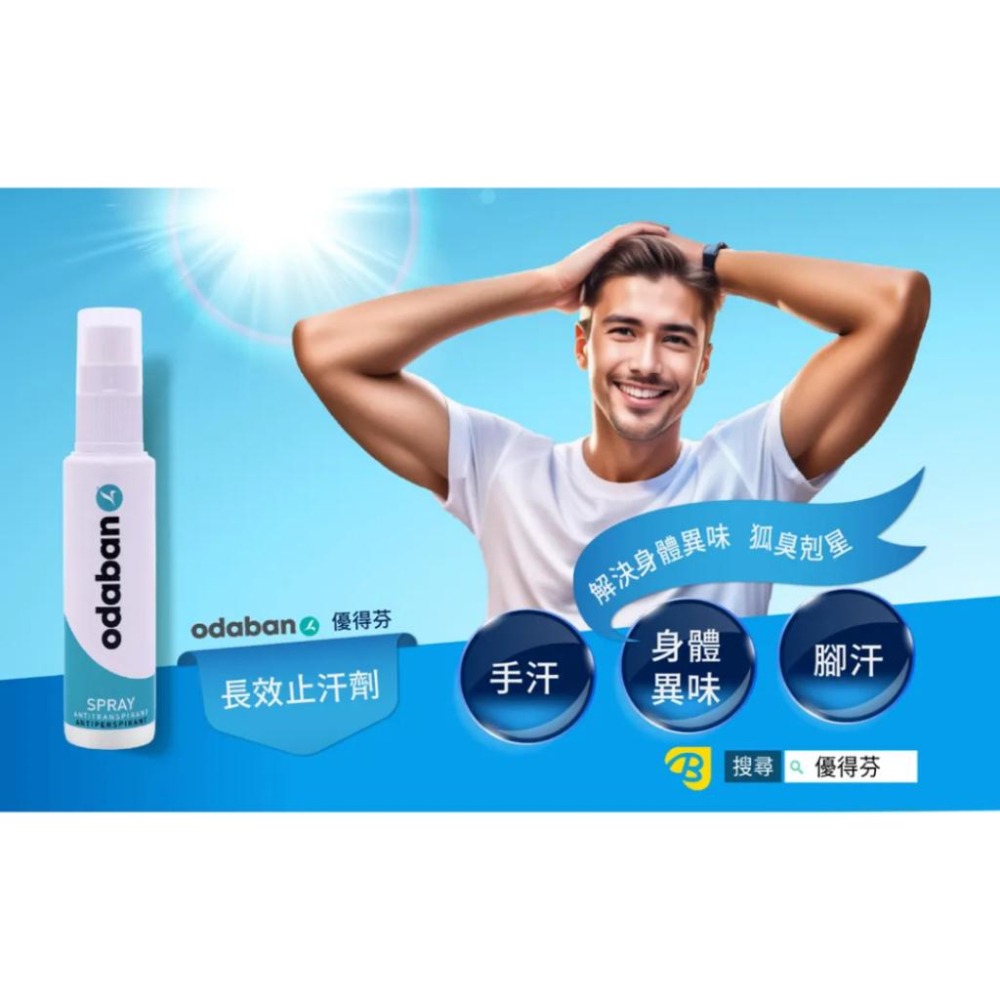 ODABAN 優得芬 止汗噴霧劑 30ml【詠晴中西藥局】止汗劑 除臭劑 無色無味 不刺激肌膚 方便攜帶 有效止汗除臭-細節圖4