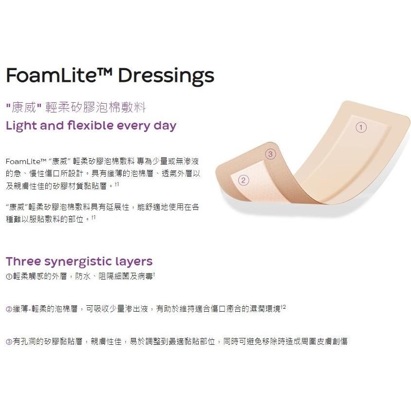 康威 輕柔矽膠泡棉敷料 FoamLife (滅菌) 8×8cm 單片售 | 傷口照護 癒合 阻隔細菌-細節圖5