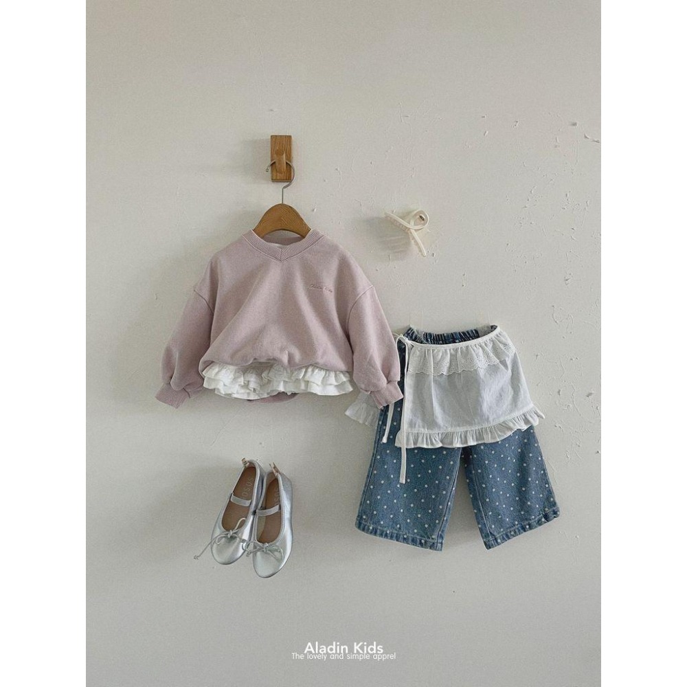 ✿ 現貨｜韓國童裝代購｜小童｜75-114 ✿aladin kids經典V領刺繡大學T-細節圖8