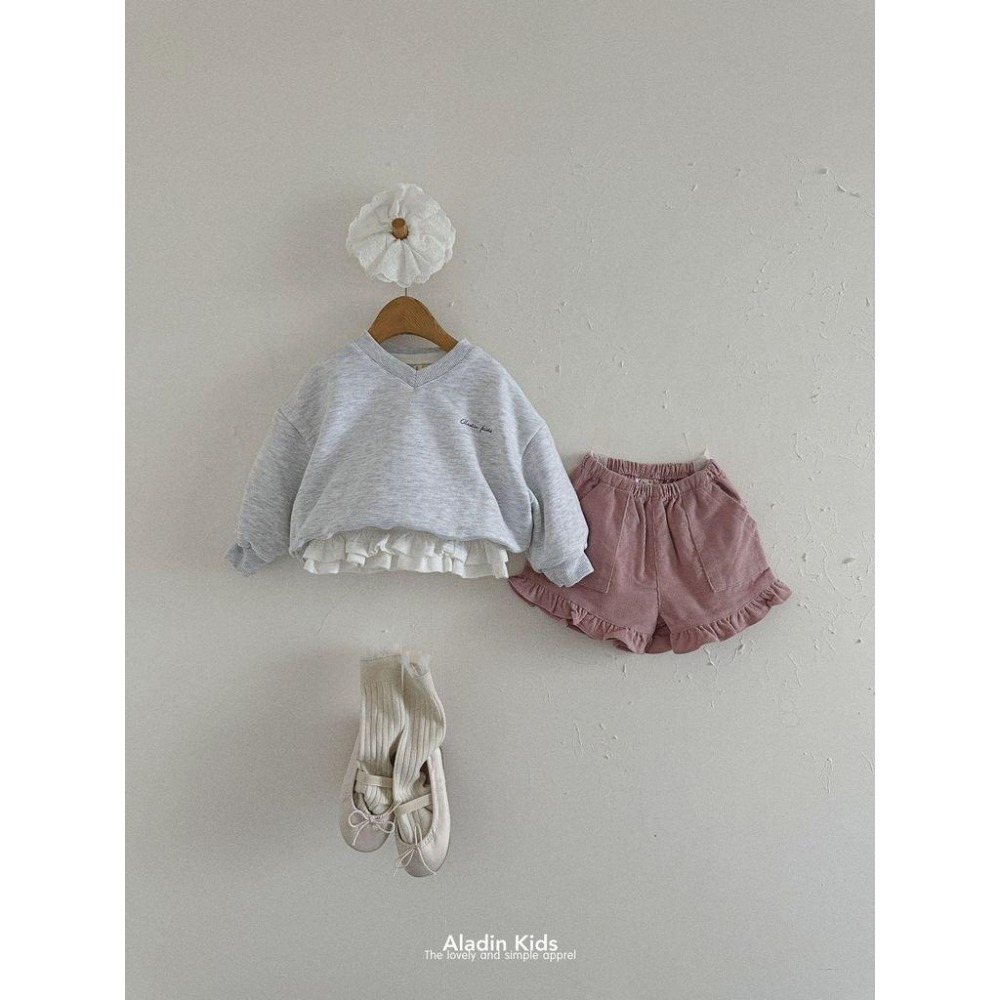 ✿ 現貨｜韓國童裝代購｜小童｜75-114 ✿aladin kids經典V領刺繡大學T-細節圖9