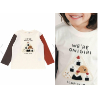 三角飯糰疊疊立體毛巾繡拼接上衣/120