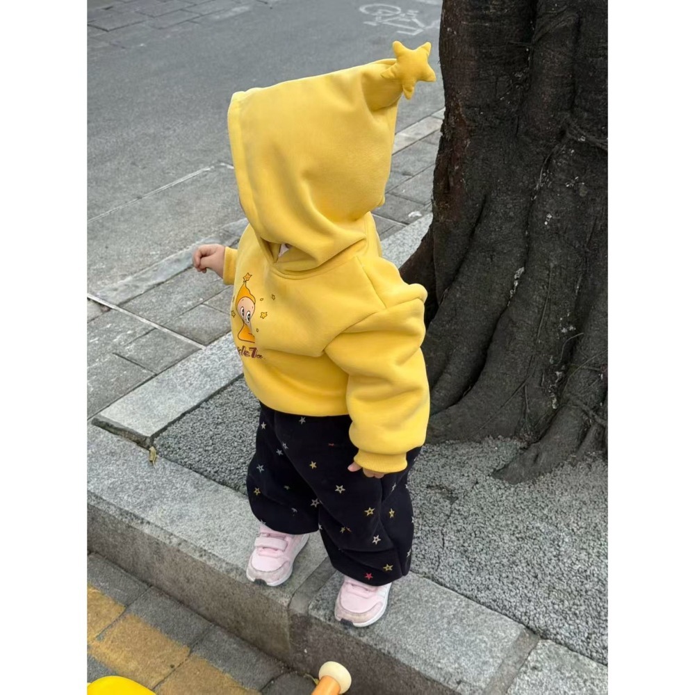 星星人加絨連帽上衣/90/100/110/120-細節圖2