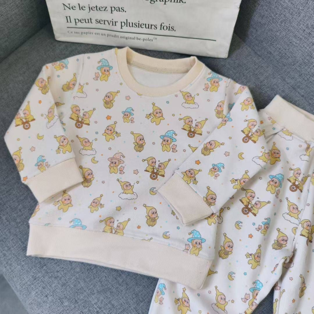 滿印星星人羊絨居家套裝/100/110/120-細節圖2