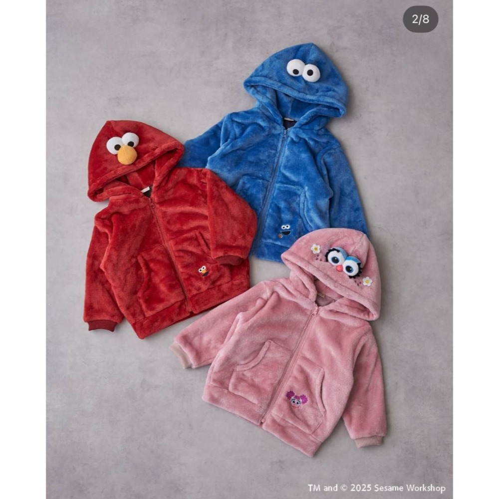 芝麻街立體造型連帽外套/100/110/120/130-細節圖6