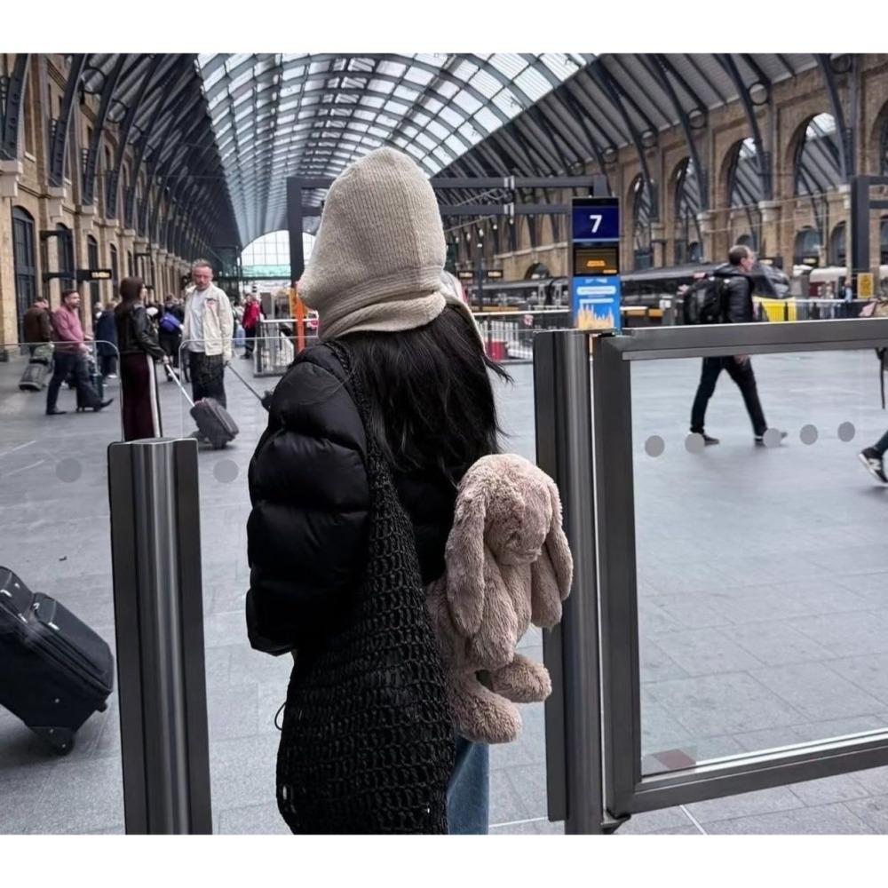 棕色邦尼兔雙肩包32cm-細節圖4