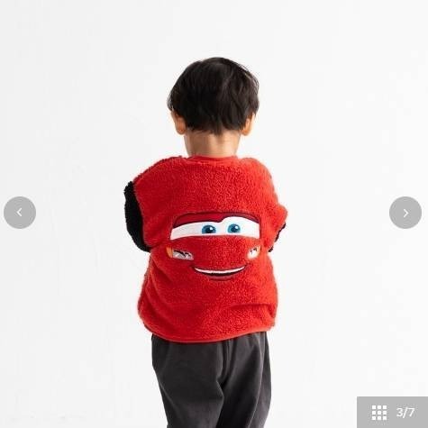 RELA珊瑚絨紅色賽車外套/120-細節圖3