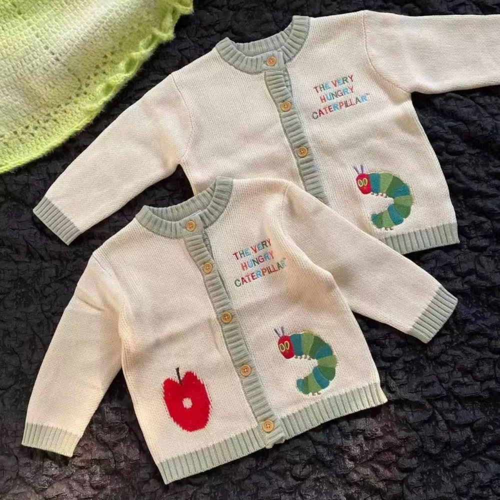 好餓的毛毛蟲針織外套/80/90/100/110/120/130-細節圖3