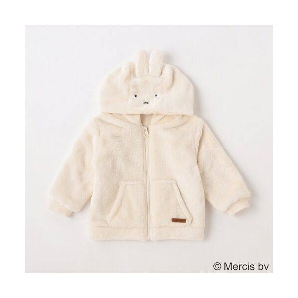 Petit main米菲兔毛絨造型連帽外套/90/100/110/120-細節圖2