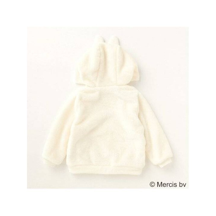 Petit main米菲兔毛絨造型連帽外套/90/100/110/120-細節圖3