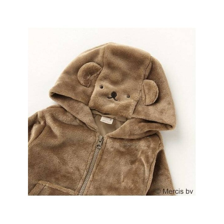 Petit main米菲兔毛絨造型連帽外套/90/100/110/120-細節圖6