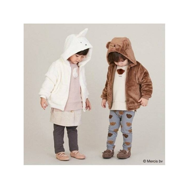 Petit main米菲兔毛絨造型連帽外套/90/100/110/120-細節圖7