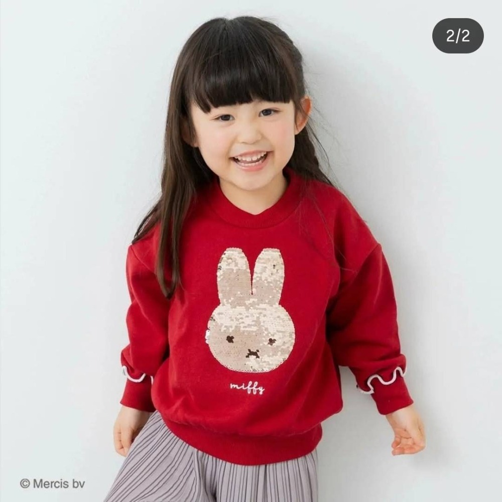 米菲兔新年雙面亮片造型紅色上衣/90/110/130-細節圖2