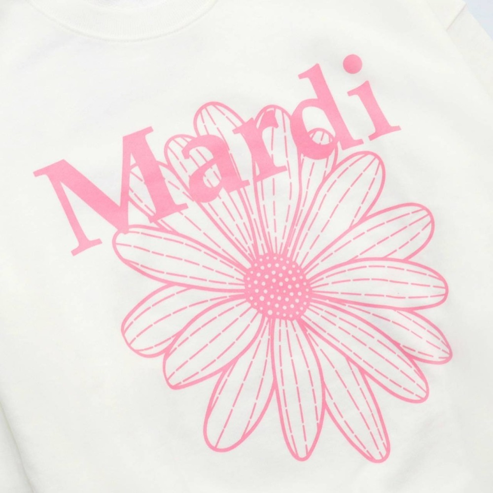 Mardi小雛菊白粉色寬款版長袖上衣/90/100/110/M/L-細節圖3