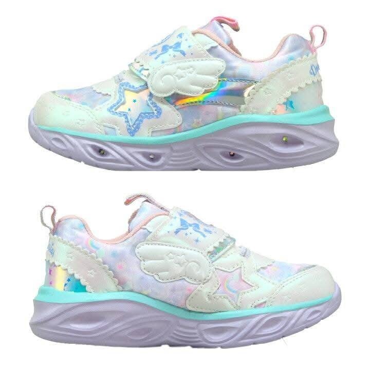 日單彩虹小馬翅膀閃燈鞋亮燈鞋/白色/紫色-細節圖2