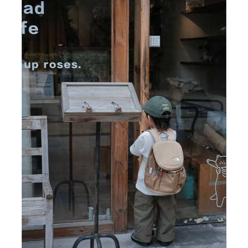 TNF北臉卡其色兒童小背包雙肩包-細節圖2