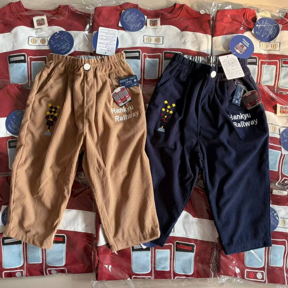 列車系列燈芯絨條紋長褲/100/110/120-細節圖2