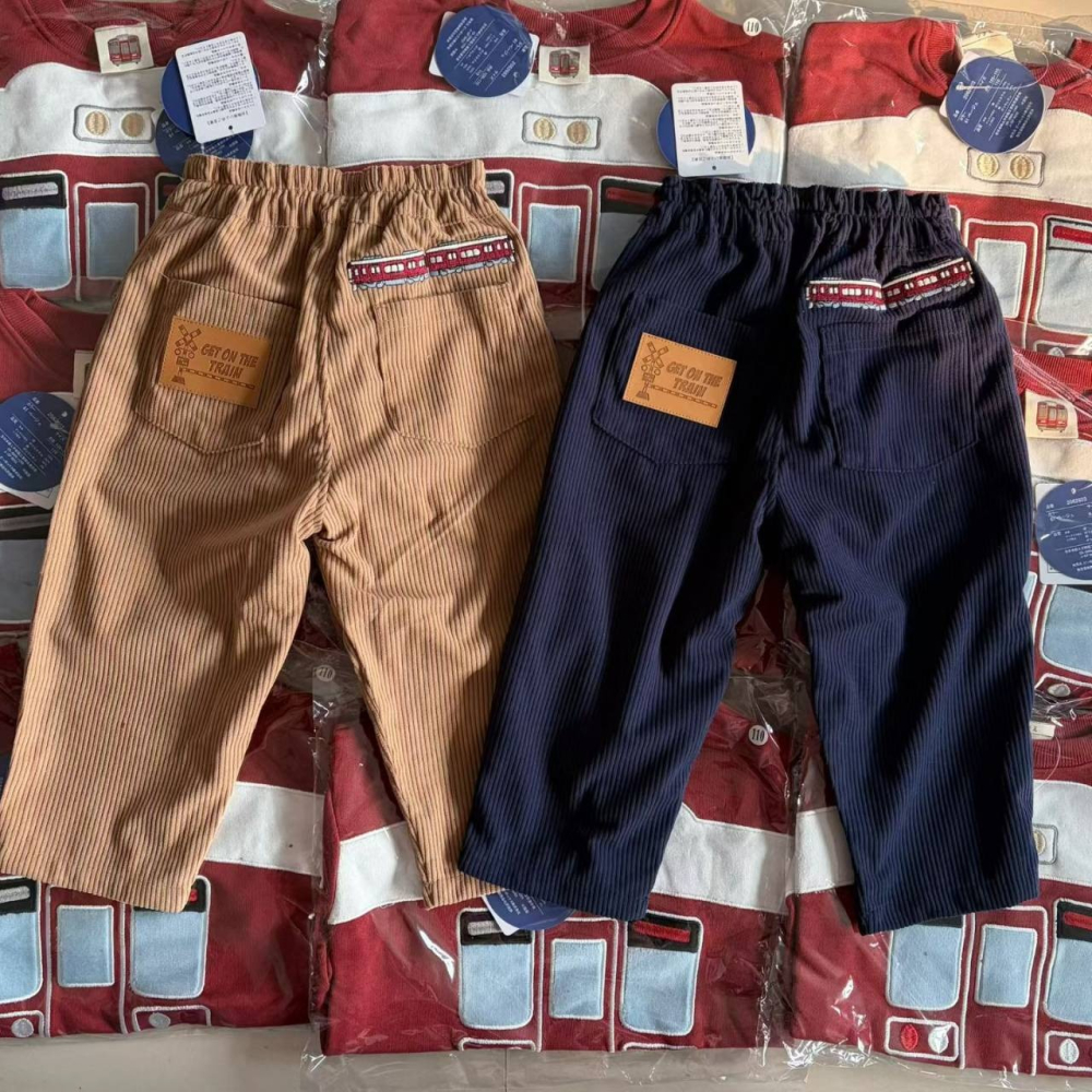 列車系列燈芯絨條紋長褲/100/110/120-細節圖3