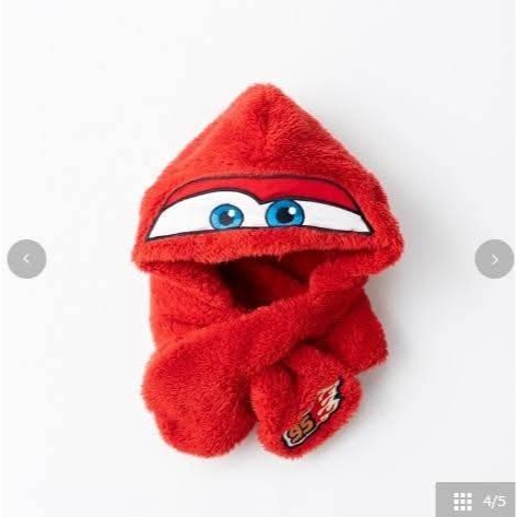 小賽車紅色圍巾毛帽子/48-52-規格圖3