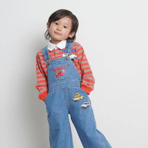 TOMICA多美卡車車牛仔吊帶褲/100/110/120-細節圖5