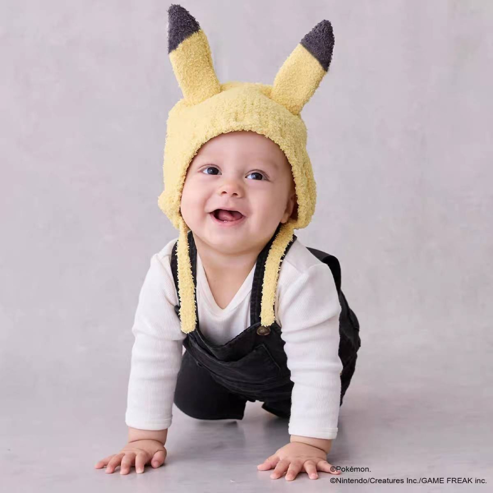 皮卡丘水晶絨毛帽寶寶帽/48-50-細節圖3