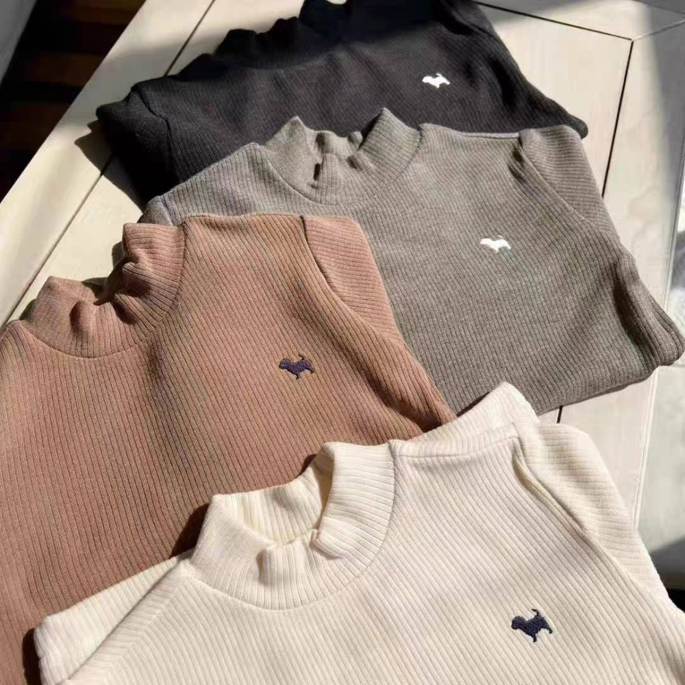 藍狗刺繡條絨保暖衣內搭上衣4色/90/100/110/120/130-細節圖3