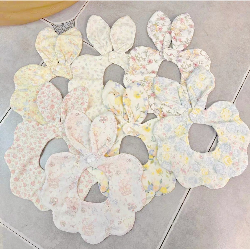 四層紗布手繪風滿印水手領口水巾-細節圖3