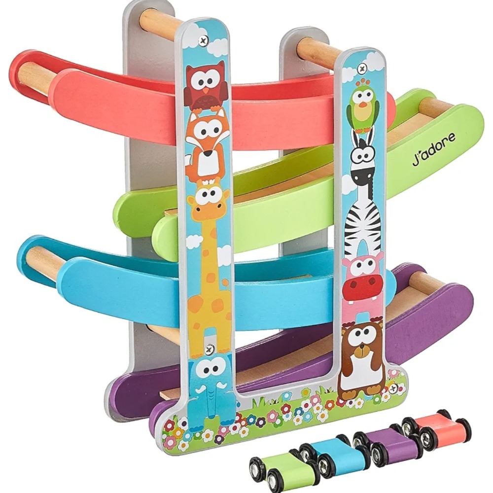 彩虹木質滑翔車（附四台小車）-細節圖2