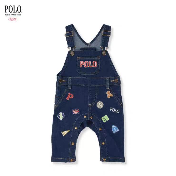 POLO刺繡圖標工裝吊帶褲3色90/100/110/120-規格圖6