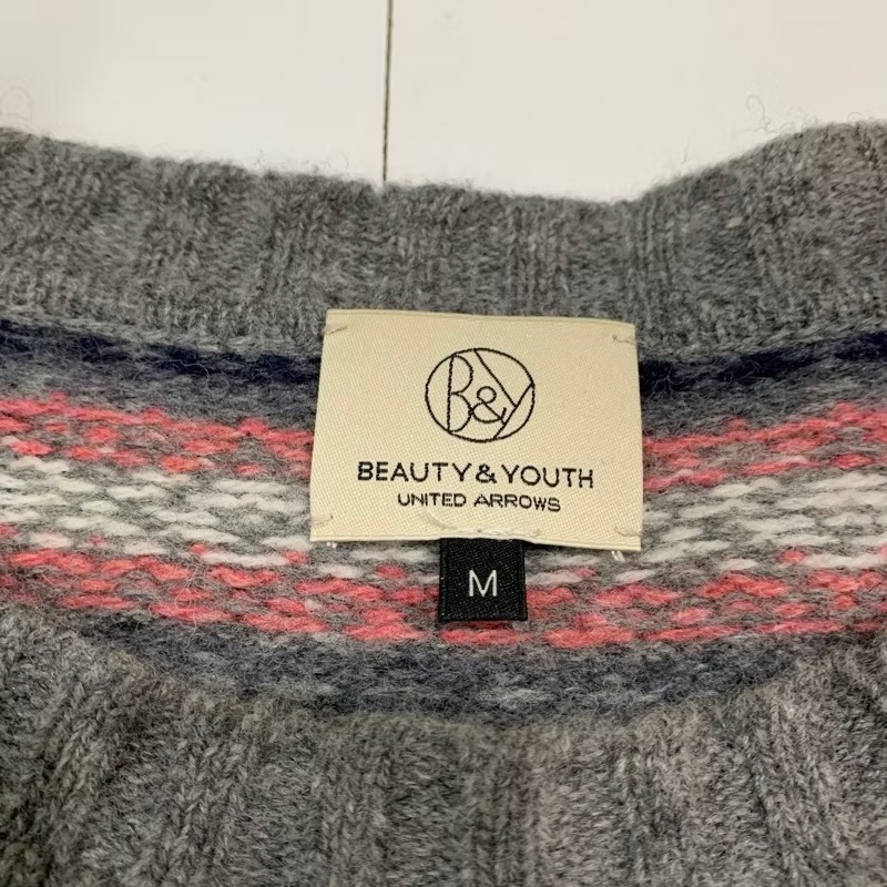 Beauty & Youth United Arrows 長袖毛衣 雪花 毛衣 雪花毛衣 復古 羊毛 聖誕毛衣 學院-細節圖2