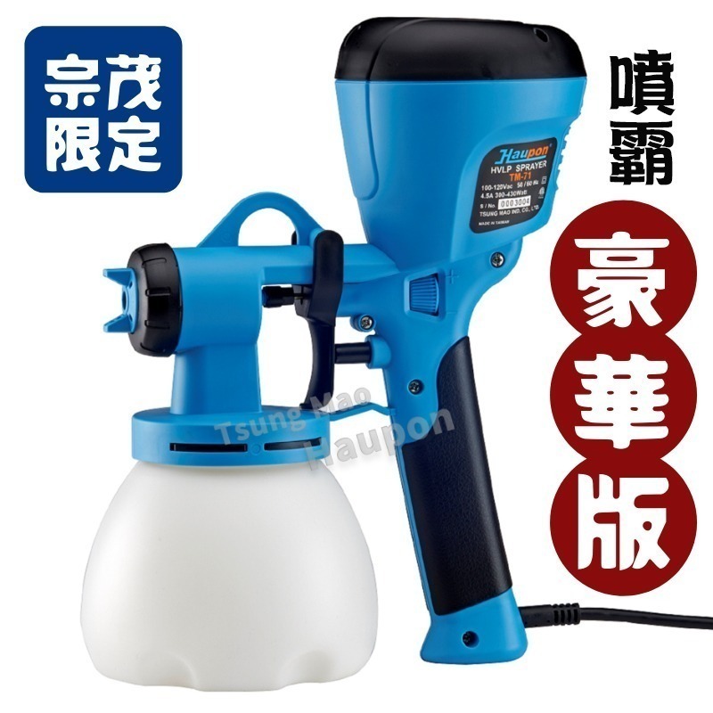 【工廠直營】Haupon合鵬 TM-71電動噴槍 合鵬好噴第二代★完全MIT台灣設計製造★(有現貨)-規格圖1