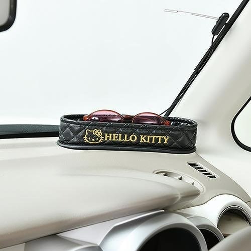【薰衣草舖子】日本進口 Hello Kitty 汽車精品百貨 皮革置物盒。手機架。眼鏡盤-細節圖3