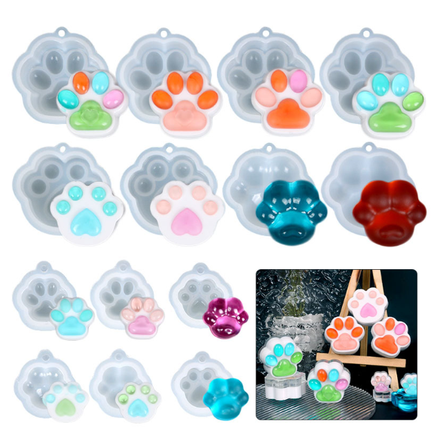 MUMU手作 鏡面貓爪模具 帶燈孔貓爪 迷你貓爪 愛心肉墊貓爪模具 環氧樹脂 AB膠滴膠 UV膠手作 手工藝-細節圖3