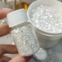 MUMU手作 白色不規則閃粉片 閃片貝殼紙 金蔥閃粉 滴膠填充 流沙填充 diy封入物 UV膠閃片閃粉裝飾-規格圖5