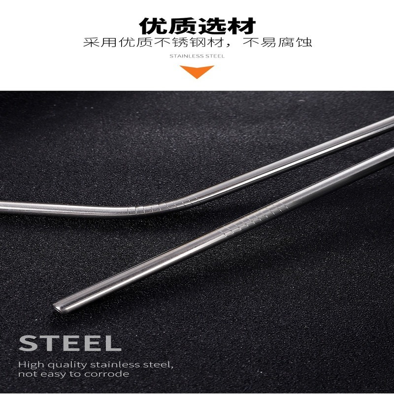 【現貨】304 不鏽鋼吸管 環保吸管 鋼吸管 吸管 餐具 吸管套組 清潔刷 攜帶方便-細節圖4