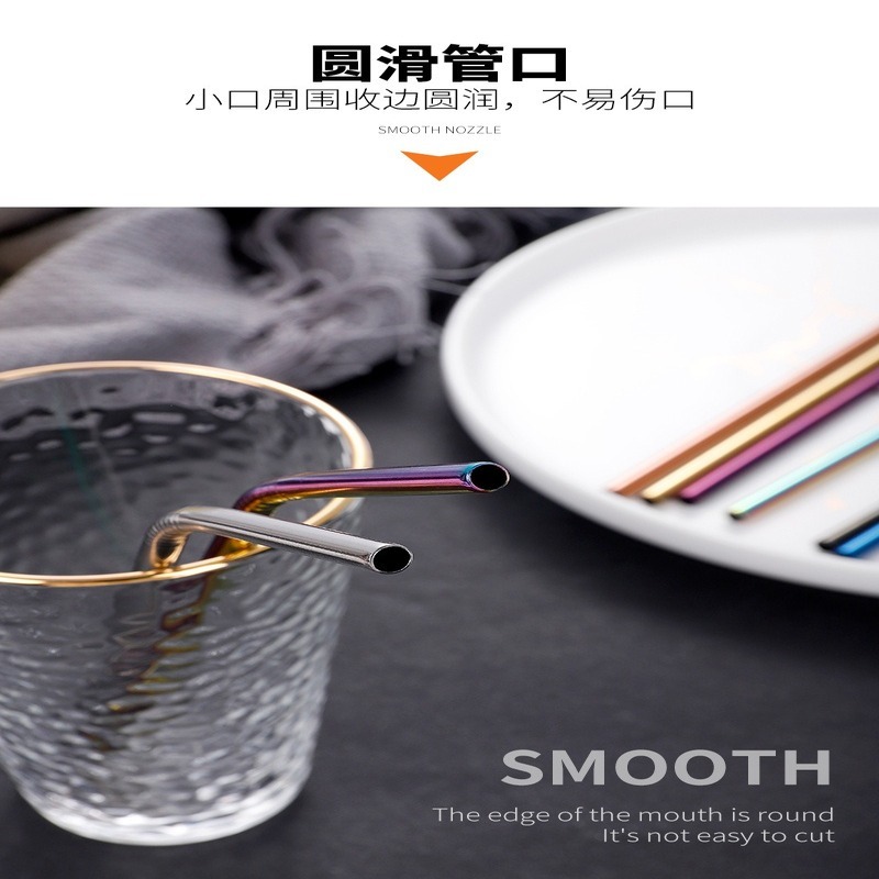 【現貨】304 不鏽鋼吸管 環保吸管 鋼吸管 吸管 餐具 吸管套組 清潔刷 攜帶方便-細節圖5