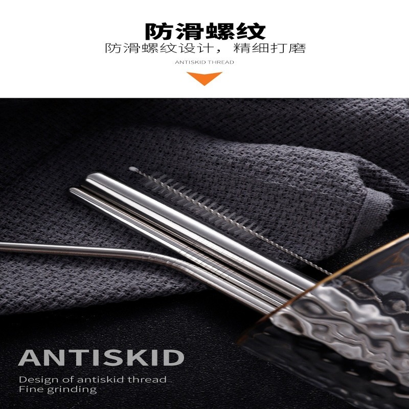 【現貨】304 不鏽鋼吸管 環保吸管 鋼吸管 吸管 餐具 吸管套組 清潔刷 攜帶方便-細節圖6