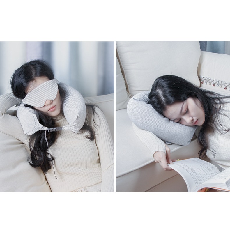 【升級雙扣款】可拆洗舒壓頸枕｜粒子填充柔軟支撐｜旅行長途睡眠救星-細節圖9