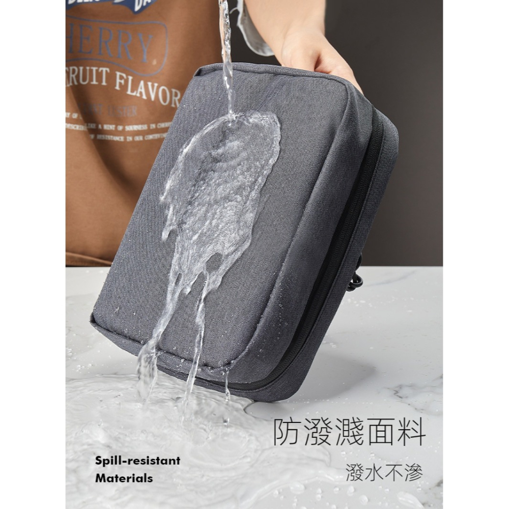 【防水牛津布】男士旅行洗漱包｜大容量二折設計・分倉收納・可掛式便攜包｜出差露營必備-細節圖5