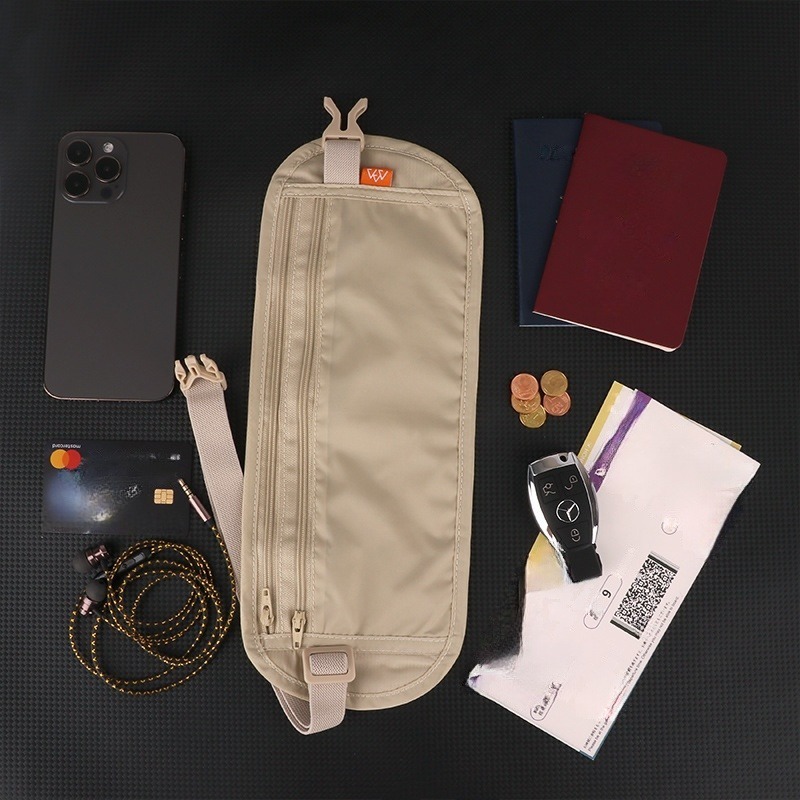 【貼身防盜】出國旅行證件包｜輕薄護照腰包・YKK拉鍊・透氣舒適・可摺疊收納｜防盜卡包手機包-細節圖2