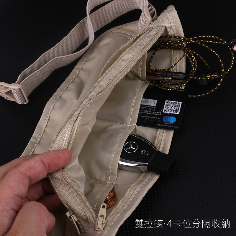 【貼身防盜】出國旅行證件包｜輕薄護照腰包・YKK拉鍊・透氣舒適・可摺疊收納｜防盜卡包手機包-細節圖3
