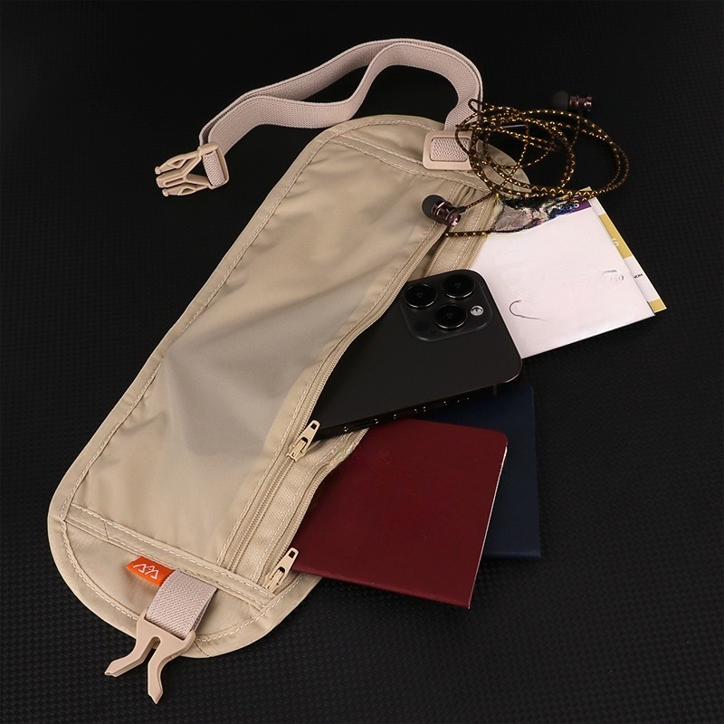 【貼身防盜】出國旅行證件包｜輕薄護照腰包・YKK拉鍊・透氣舒適・可摺疊收納｜防盜卡包手機包-細節圖4