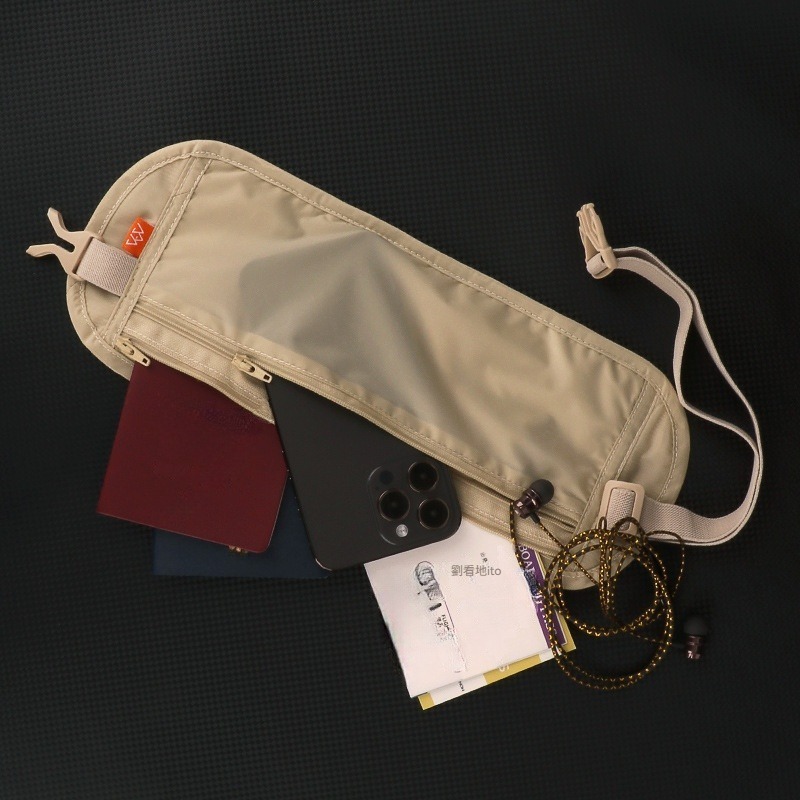 【貼身防盜】出國旅行證件包｜輕薄護照腰包・YKK拉鍊・透氣舒適・可摺疊收納｜防盜卡包手機包-細節圖8