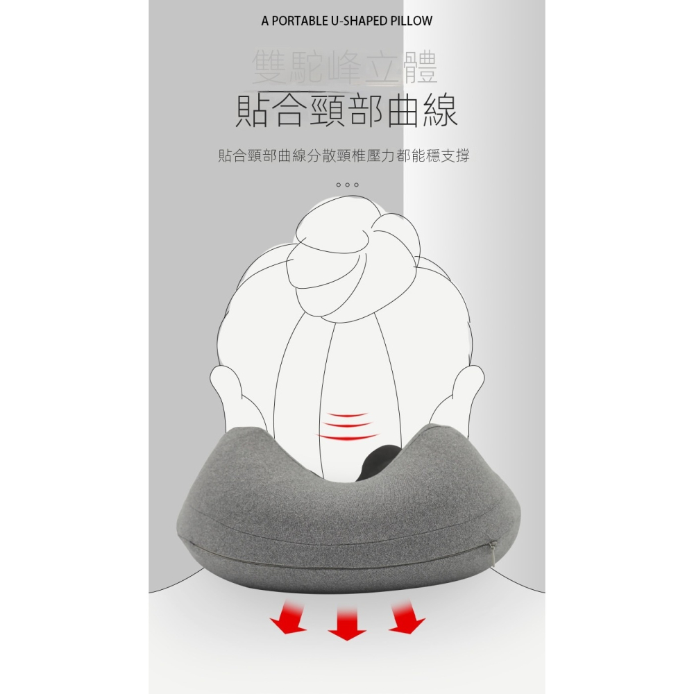 【免電手充氣】U型頸枕｜一鍵放氣・絨布可拆洗・360°支撐頸部・便攜旅行枕｜挑戰全網最棒價格-細節圖2