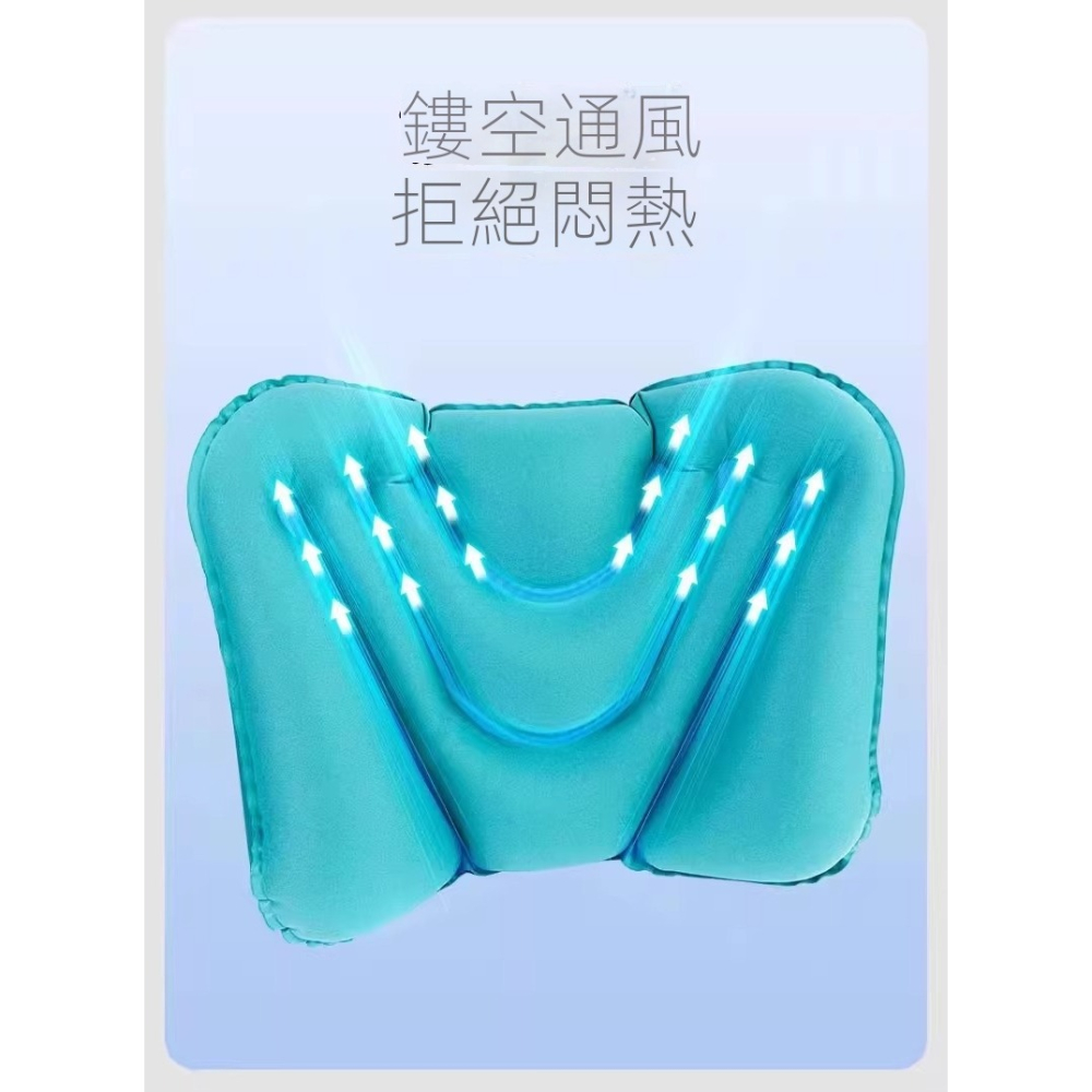 【免電充氣】長途旅行護腰枕｜手壓充氣腰墊・人體工學支撐・透氣便攜靠墊｜飛機火車久坐必備-細節圖5
