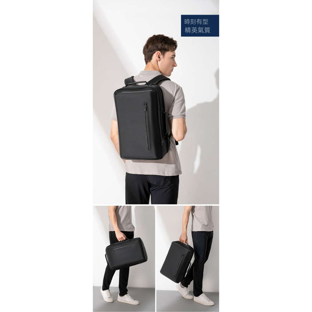 【商務精英首選💼】金聖斯多功能筆電雙肩包｜防潑水大容量23L・USB充電・人體工學背負設計・15.6吋電腦包-細節圖3