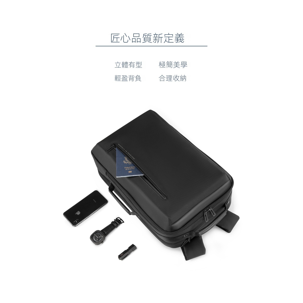 【商務精英首選💼】金聖斯多功能筆電雙肩包｜防潑水大容量23L・USB充電・人體工學背負設計・15.6吋電腦包-細節圖4