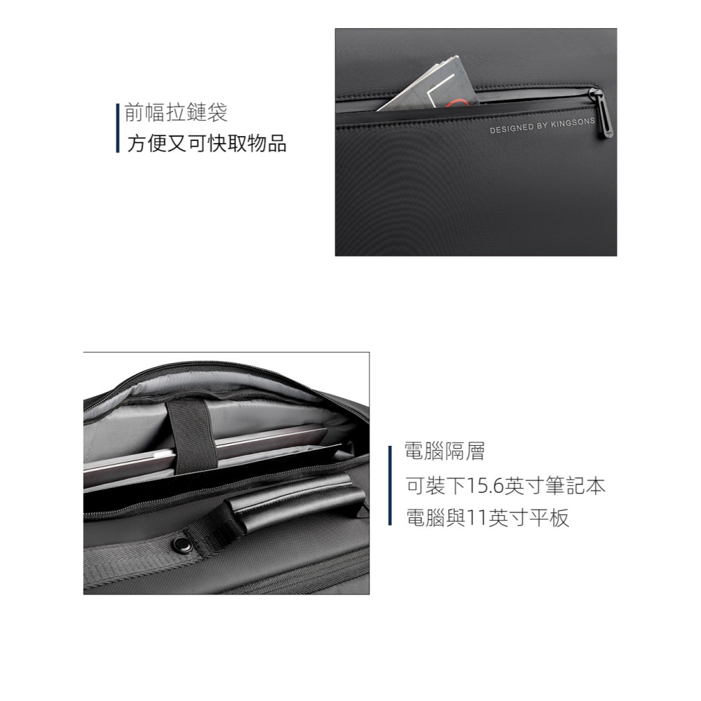 【商務精英首選💼】金聖斯多功能筆電雙肩包｜防潑水大容量23L・USB充電・人體工學背負設計・15.6吋電腦包-細節圖10